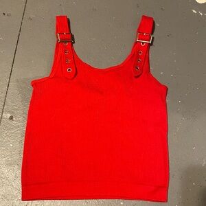 Red crop top